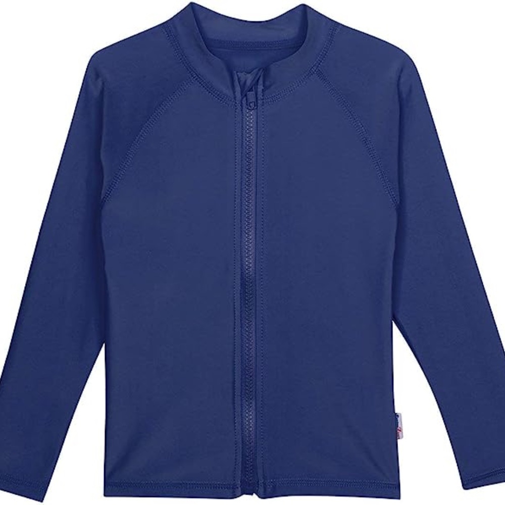 SwimZip UPF 50+ Zipper Rash Guard -- Navy - 6-8